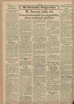    Sahife 2 AKŞAM 12 Teşrinievvel 1934 Üzüm ve Boğazı kesilen lie / Bu Sabahki 'Teleraflar be Hükümet esalı tetkikat Henüz a