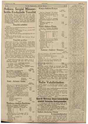    18 Teşrinievvel 1934 AKŞAM Devlet D Esi. Ankara Sergisi Münase- betile Fevkalâde Tenzilât 29 Pretküyera 1934 den 15...