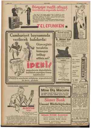  Sahife 12 Kl AKŞAM 23 Teşrinievvel 1934 << Dünyaya malik olmak. TELEFUNKEN d0/24/008 kabilelir # Kısa, Orta ve uzun dalgalı