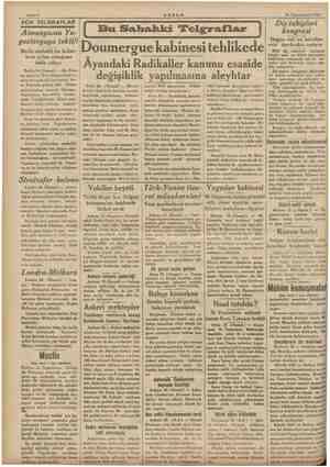    Sahife 2 AKŞAM 24 Teşrinievvel 1934 SON TELGRAFLAR a Mk A Almanyanın Yu- goslavyaya teklifi Berlin mahafili bu haber- lerin