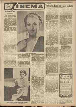  3 Kânunuevvel 1934 LZİNEMA| Brigitte Helm memnun “Hiç olmazsa hapiste iki ay dinlenirim,, diyor tist bundan evvel bir defa