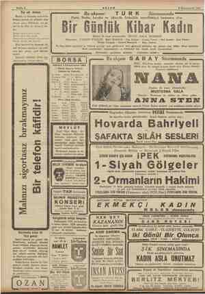    Sahife 4 AKŞAM 6 Kânunuevvel 1934 Soy adı destanı | Bu akşam: TÜRK Sinemasında mmammumuzzzzız Bugün, en tanınmış...