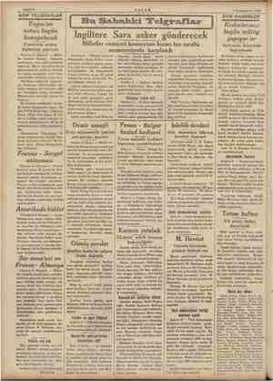    Sahife 2 AKŞAM 7 Kânunuevvel 1934 SON TELGRAFLAR İİ sasi Yugoslav notası bugün konuşulacak Cenevrede mühim toplantılar YALE