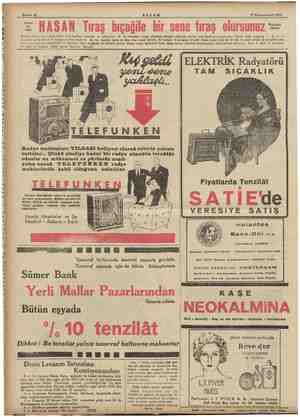  LE > 4 A, Aa BİLİK A. EE ME e z v eme Sahife 12 AKŞAM ia <a m bütün tıraş bıçakları arasında en mükem numaralı gayı ei keski