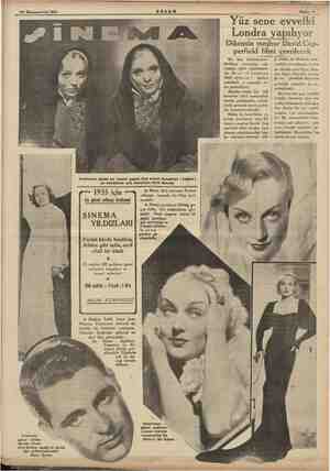    27 Kânunuevvel 1934 Bir k Hollivut Londra şel civarında: eski kensin meşhur David Cop- perfield filmi içindir. Lon- dranın