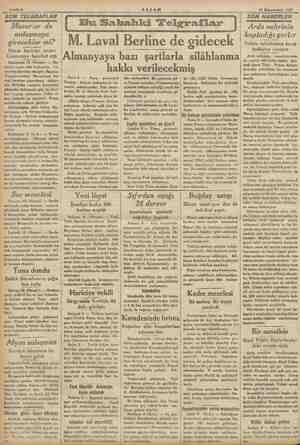    Sahife 2 AKŞAM 10 Kânunusani 1935 SON TELGRAFLAR BER EA MER ERE Macarlar da anlaşmaya girecekler mi? Macar hariciye nazırı