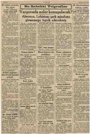    3ahife 2 AKŞAM 26 Kânunusani 1935 Iki vapur çarpıştı, 2“ ei M. Starhembergi ri batı (| Bu Sahahki Telgraflar || mn. Amerika