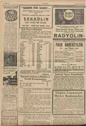  Sahife 14 AKŞAM 31 Kânunusani 1935 Pudrada yeni moda MEVSİMİN ZAFERİ “YAŞAMANIN ZEVKi KALMADI!...,, Gençlik ini ea Israf...