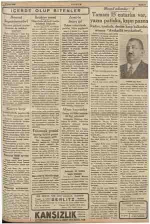    Yy 9 Şubat 1935 ” Gi İ AKŞAM İ İÇERDE OLUP BİTENLER Ihracat | beyannameleri Tüccarın şikâyeti üzerine İzmirde de tetkikat