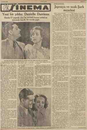    9 Şubat 1935 w AKŞAM EZİNEMA Yeni bir yıldız: Danielle Darrieux Henüz 17 yaşında olan bu sevimli fransız artisti az zamanda