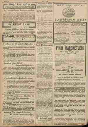    | 21 Şubat 1935 Sahife 14 AKŞAM Keçi kılı satışı anal haken Hale Takriben 2500 kg. keçi kılı satılacaktır. İsteklilerin 26