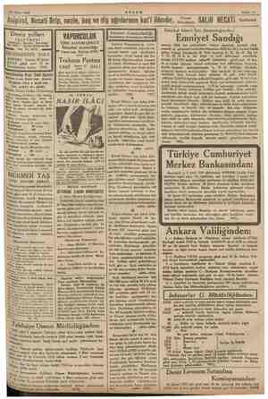    EY PE 25 Şubat 1935 Asipirol, Necati Grip, nezle, baş ve diş ağrılarının kat'i ilâcıdır. su. AKŞAM Sahife 11 SALIR NECAT