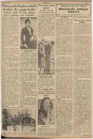    26 Şubat 1935 AKŞAM Sahife 7 Almanyada başları satırla esilen iki casus kadın Kadınlar güzel bir Leh zabitine askeri...