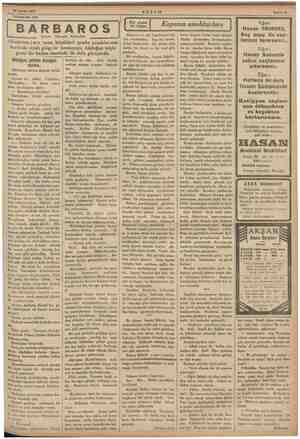     26 Şubat 1935 AKŞAM “ e Silire 9 Tetfrika No. 136 R B A R O $ ENİ Kapının anahtarları İ kiri bei BA Yazan: İskender...