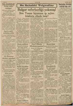    Sahife 2 AKŞAM m. | 10 Mart 1935 2 SON TELGRAFLAR ETER» aaa a EMARE Italya asker topluyor 1934 kura efradının yarısı 1...