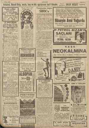    18 Mart 1935 Asipirol, Necati Grip, nezle, baş ve diş ağrılarının kat'i ilâcıdır. AKŞAM SALİM RECATİ  tereres Deposu:...