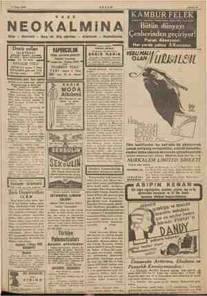   2 Nisan 1935 NEOKALMINA Grip - Nevralji - Baş ve Diş ağrıları - Artritizm - Rumatizma Deniz yolları han ŞLETMESİ Yel dede