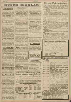  © Sahife 10 AKŞAM , 20 Nisan 1935 7 | KÜÇÜE İLÂNLAR Maarif Vekâle tinden: fya, Fen ile Biyoloji, Riyaziye, kayu e deki...