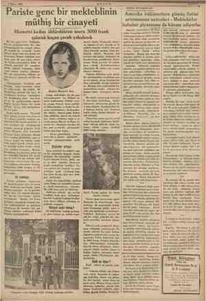    3 Mayıs 1935 AKŞAM Pariste genc bir mekteblinin müthiş bir cinayeti Hizmetci kadını öldürdükten Yi 3000 frank rtasında...