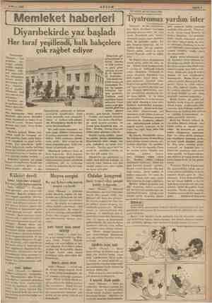    6 5 Mayis | 1935 AKŞAM LMemleket haberleri Diyarıbekirde yaz başladı Her taraf yeşillendi, halk bahçelere çok rağbet ediyor
