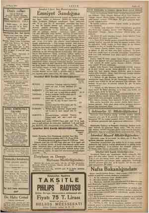  12 Mayıs 1935 AKŞAM Sahife 11 Deniz yolları li 5 ei MESİ centeleri: Yel, 42868 — N Rika Ave Meli Bothenburg, Btokholm, Gdynia