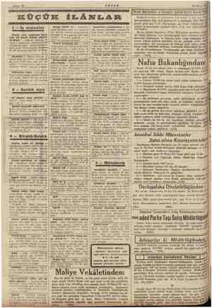  Sahife 10 AKŞAM KÜÇÜK İLÂNLAR 1 — Iş arıyanlar EL ELER, LAS MEL Elinde yen makinesi bulu» n Alman daktilo Muhasib — Daktilo,
