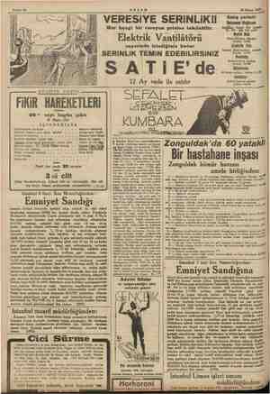  Sahife 14 AKŞAM VERESİYE SERİNLİK!! Her hangi bir cereyan prizine takılabilir. Elektrik Vantilâtörü sayesinde istediğiniz...