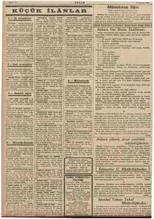  7 —izğii YA Gi KOM Kp EZ isi ai Gi Sahife 14 AKŞAM KÜÇÜK İLÂNLAR 1 — Iş arıyanlar ELE zam RM RL Muhasip — Daktilo, manca...
