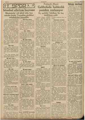    Sahife 4 AKŞAM 1 Haziran 1935 , GT SP ORA 3) İstanbul atletizm bayramı Müsabakalar çok güzel oldu, bazı rekorlar kırıldı,