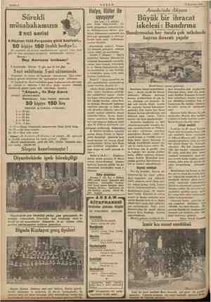  Sahife 4 AKŞAM Sürekli > müsabakamızın 2 nci serisi 6 Haziran 1935 Perşembe günü başliyor!... ,s9 kişiye 150 liralık hediye