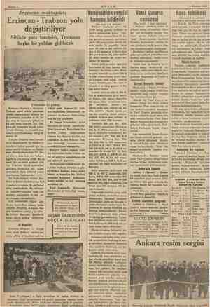  Ea Sahife 4 AKŞAM 4 Haziran 1955 Erzincan mektupları Erzincan - Trabzon yolu değiştiriliyor Sibikör yolu bırakıldı, Trabzona
