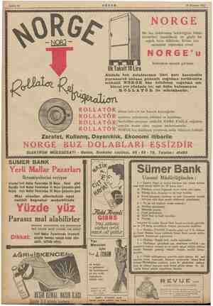    > ; Sahife 16 AKŞAM 19 Haziran 1935 a n : < İstanbul Yerli Mallar Pazarından 26 Mayıs Pazar günü di NORGE Bir buz...