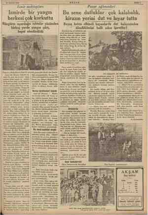  P 19 Haziran 1935 Izmir mektupları İzmirde bir yangın herkesi çok korkuttu Rüzgârın uçurduğu tahtalar yüzünden birkaç yerde