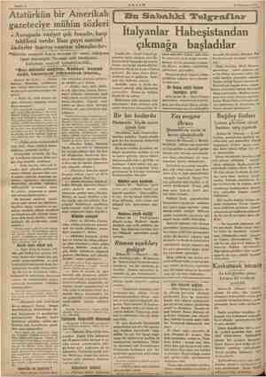    k Sahife 2 Atatürkün bir Amerikalı gazeteciye mühim sözleri « Avrupada vaziyet çok fenadır, harp tehlikesi vardır. Bazı...