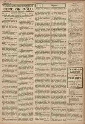    25 Haziran 1935 - Tefrikka No. 41 CENGİiZi İSKENDER TACLARI ÇİĞNEYEN HÜKÜMDAR N OĞLU FAHREDDİN “Haydi, koş.. Ankini...