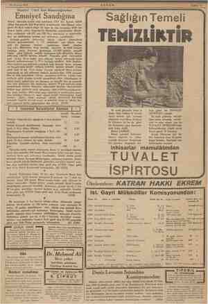    29 Haziran 1935 İstanbul 7inci İcra Memurluğundan: Emniyet Sandığına birinci derecede ipotek olup mına 6215 lira kıymet...