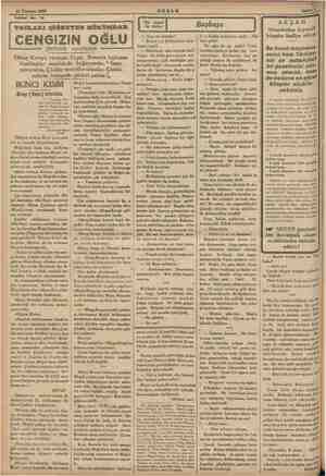    p 30 Temmuz 1935. AKŞAM Tetrika No. 76 . TAĞLARI ÇİĞNEYEN HÜKÜMDAR. CENGiZiN OĞLU İSK ENDER FAHREDDİN Oktay Koraya...