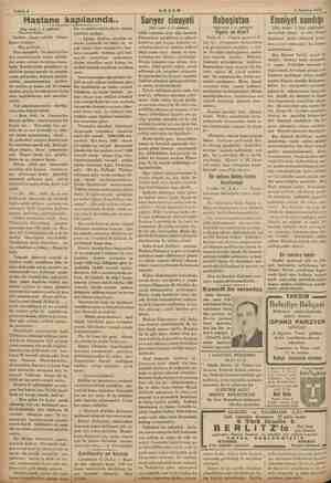    0 Sİ Ağustos 1935 , , i Sahife 4 AKŞAM Hastane kapılarında.. Sarıyer cinayeti Habeşistan Emniyet sandığ! (Baş tarafı 1 ci
