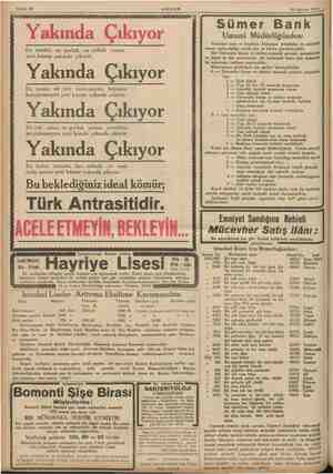  EM EN ki ği) b TAŞER Sahife 12 AKŞAM -25 Ağustos 1935 — Yakında Çıkıyor En sürekli, en parlak, en çabuk yanan yeni kömür...