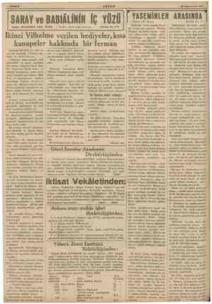  i a YASEMİNLER ARASINDA | “AKŞAM İç YÜZÜ SARAY ve BABIÂLİNİN Yazan: SULEYMAN KÂNI IRTEM — Tercüme, iktibas hakkı mahfuzdur -