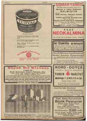  Sahife 12 AKŞAM 8 Teşrinisani 1939 mİ ya "MAĞAZASI: İstanbul Yeni Postane caddesi No. 39 Mantoluk ve Robluk Yünlülerimiz...