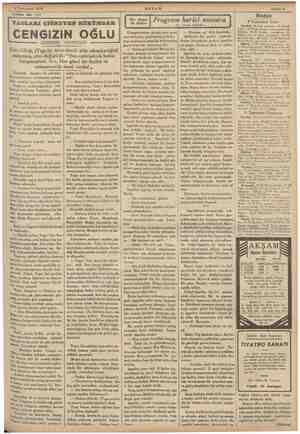    ani 1935 Teşrini AKŞAM Sahife 9 Tefrika No. 177 TAOLARI ÇİĞNEYEN HÜKÜMDAR CENGİZİN OĞLU İSKENDER FAHREDDİN Her akşam bir
