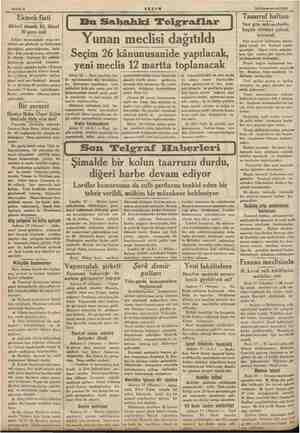  Sahife 2 AKŞAM 18 Kânunuevvel 1935 Ekmek fiati Birinci ekmek 10, ikinci 30 ) para in: indi Zahire bilki sa velleri'son un...