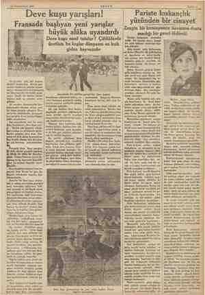  23 Kânunuevvel 1935 AKŞAM Deve kuşu yarışları! Fransada başlıyan yeni yarışlar rışları büyük b binlerce halk bu yarışları...