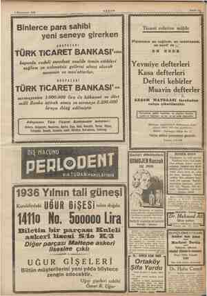    : AKŞAM 1 Kânunusani 1936 e | Sahife 135 <A. Ay ap Binlerce para sahibi yeni seneye girerken ADAPAZARI TÜRK TiCARET...