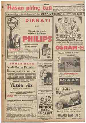  ar ERSA 2 «li m Sahife 16 AKŞAM ka Hasan markasına dikkat ediniz HASAN deposu: Ankara, (İstanbul, Beyoğ! Grip, nezle, baş ve