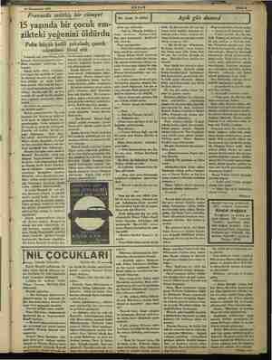    10 Kânunusani 1936 KKŞAM Fransada müthiş bir cinayet 5 yaşında, bir çocuk em- zikteki yeğe Polis küçük katil cürmünü...