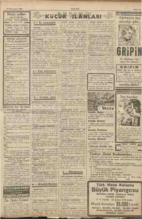    13 Kânunusani 1936 z Sahife 11 Deniz yolları ESİ * Köprübaşı ci Mühürdarsade Acenteleri: Karaköy » Yel. 42862 — Girke RE EN