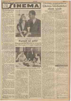    AŞ 2 Kânunusani 1936 İZİNEMA| Biribirlerine | kavuştular Willy Fritsch ile Lilian Harve eyin evlenme riva- “ gene ortaya