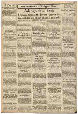  i ET Sahife 2 AKŞAM 16 Şubat 1936 M. Çurçil Ankaraya bir İngiliz heyeti « geliyor giliz k ta çıkışını bildirmek üzere İngi-